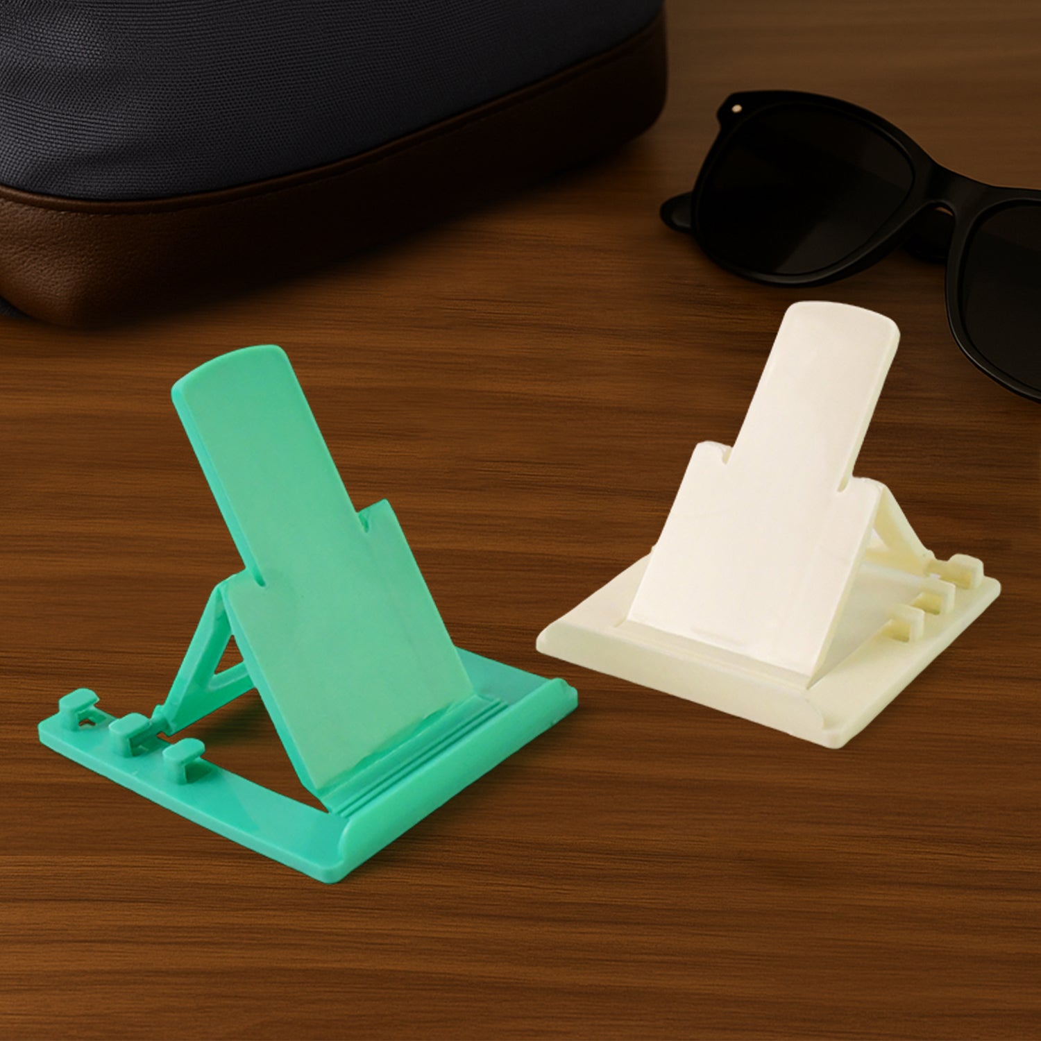 Adjustable Foldable Plastic Mobile Phone Stand Holder (2 Pc) Adjustable Foldable Plastic Mobile Phone Stand Holder (2 Pc)