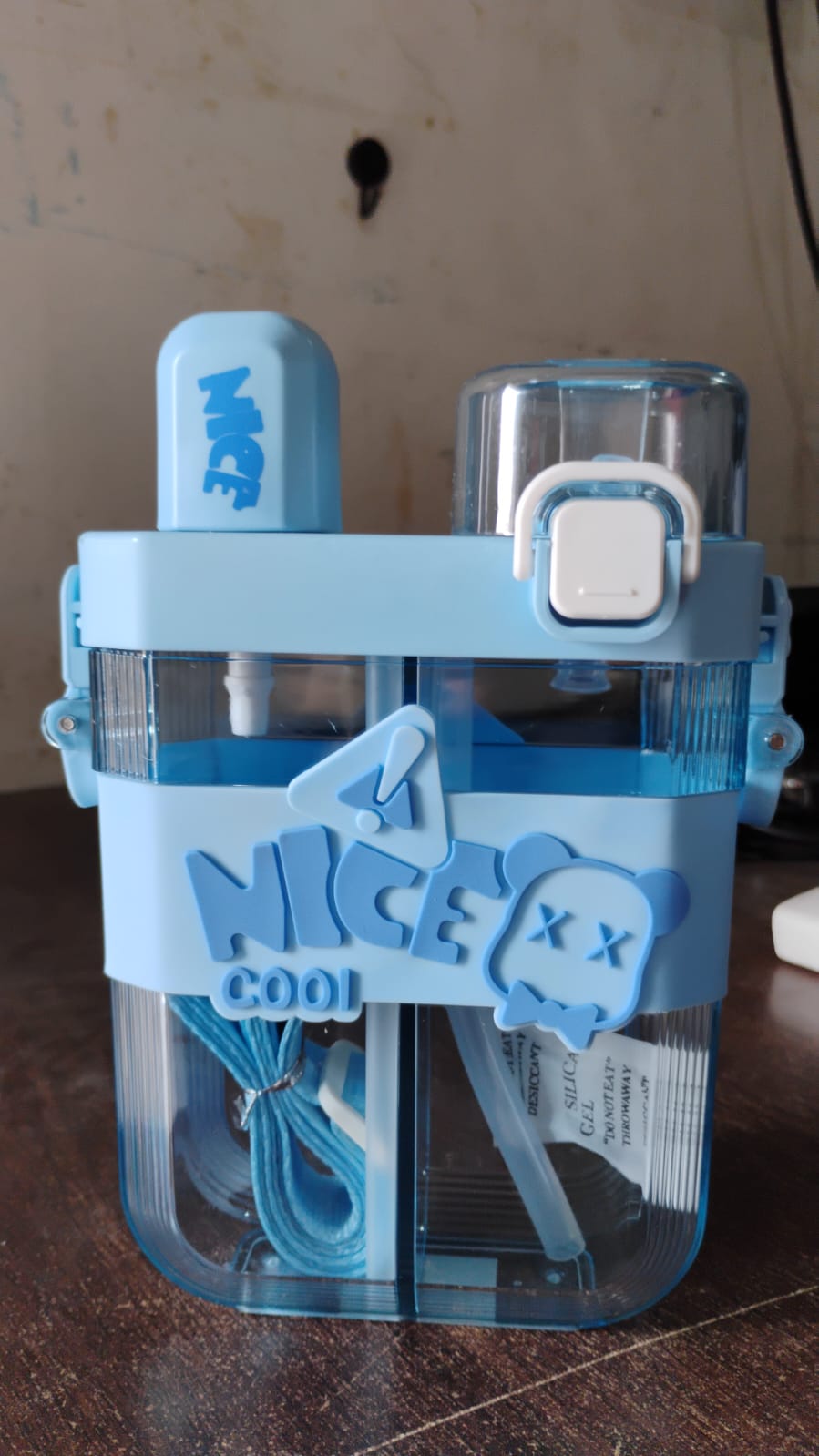 2in1 Dual Compartment Water Bottle With Straw And Adjustable Shoulder Straps (1 Pc Multi Color) 2in1 Dual Compartment Water Bottle With Straw And Adjustable Shoulder Straps (1 Pc Multi Color)