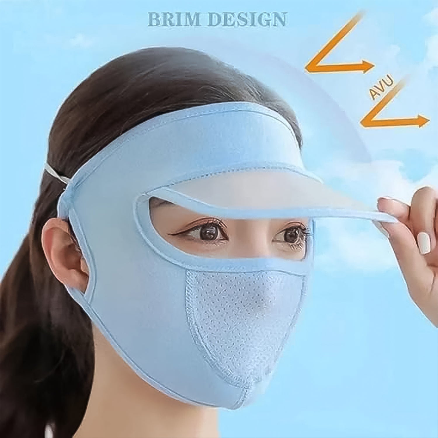 Womens Full Face Uv Protection Cap With Built-in Mask And Wide Brim Visor Breathable (1 Pc) Womens Full Face Uv Protection Cap With Built-in Mask And Wide Brim Visor Breathable (1 Pc)