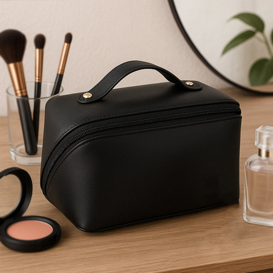 Premium Travel Makeup & Toiletry Organizer Pouch with Zipper & Handle(1 Pc)