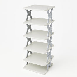Smart 6-Layer Shoe Rack – Foldable, Collapsible & Heavy-Duty Plastic Stand for Home Entryway Storage Organizer (Mix Color)