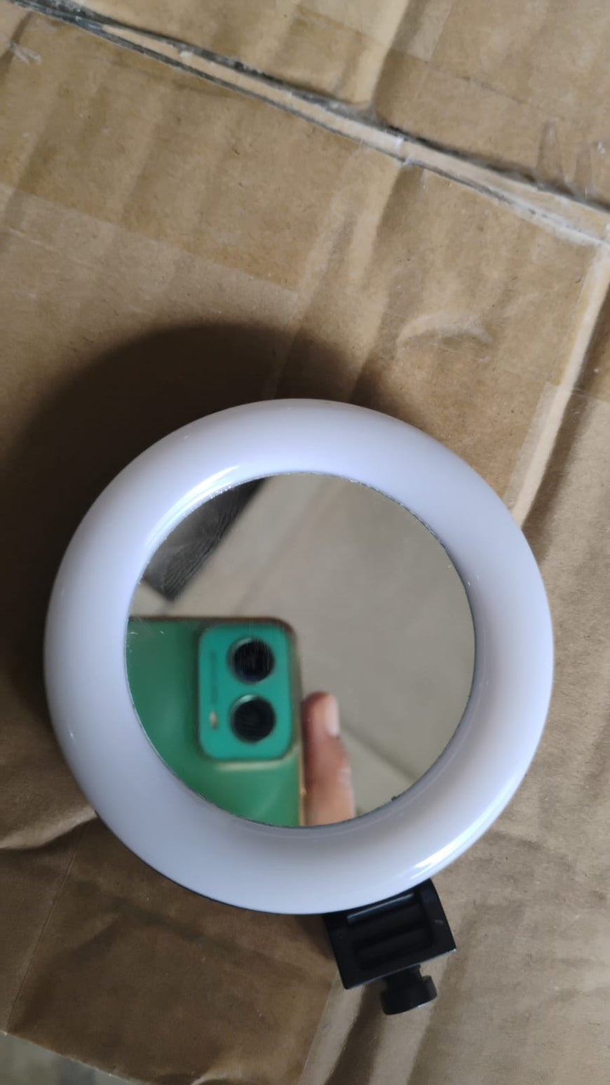 Rechargeable LED Makeup Mirror with Ring Light (1 Pc)