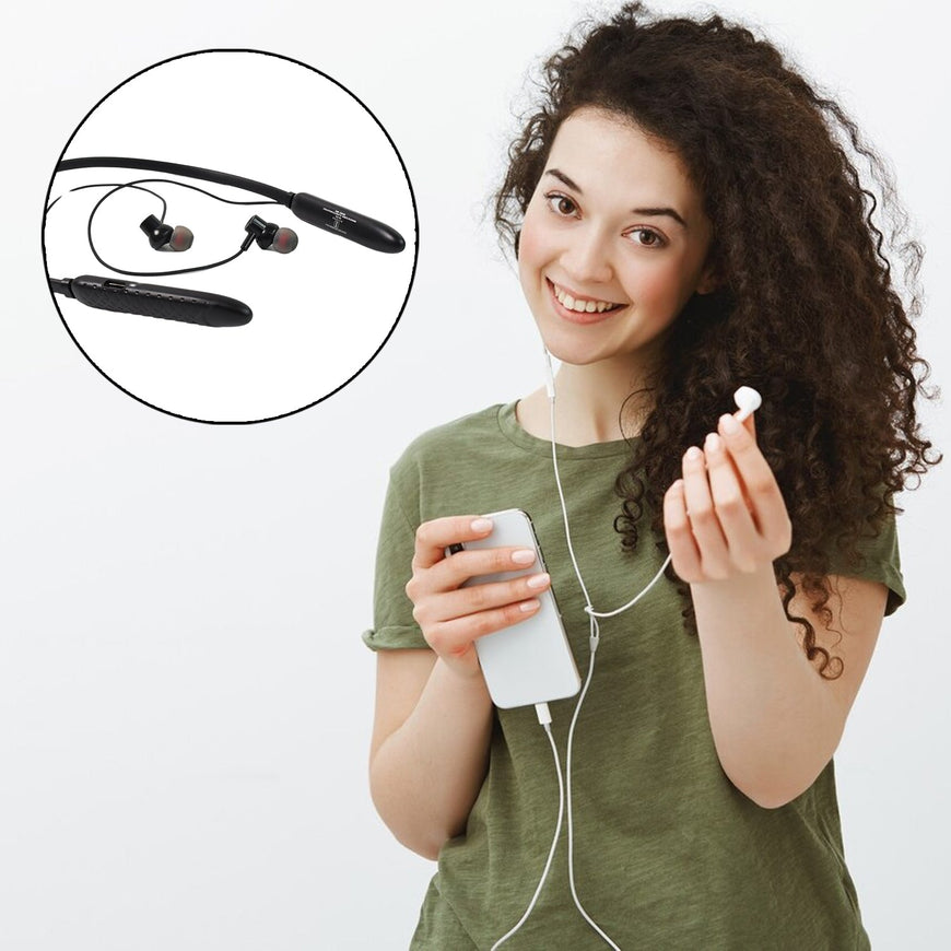 Bluetooth Wireless Neckband Earphones, 40H Playtime, IPX Water-Resistant, High Bass