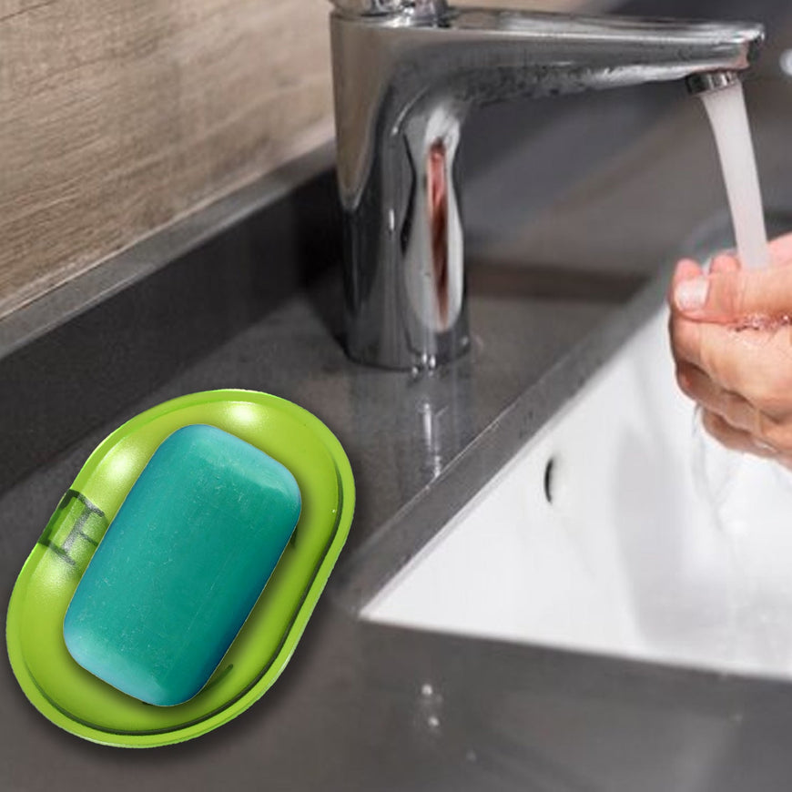 Plastic Soap Dish Holder for Bathroom Shower Wall Mounted Self Adhesive Soap Holder Saver Tray-Plastic Sponge Holder for Kitchen Storage Rack Soap Box, Bathroom ,Sabudani