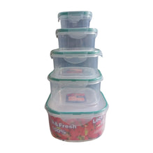 Kitchen Storage Containers Set – Fridge Storage, Plastic Organizer, Snap-Seal Lunch Box (5 Pcs Set)