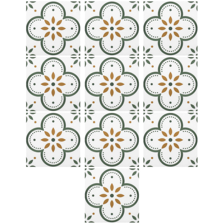 Peel and Stick Floor Tiles Kitchen / Bathroom Backsplash Sticker Detachable Waterproof DIY Tile Stickers for Wall Decoration Tiles Home Decoration (8x8 Inch / 10 Pcs Set)