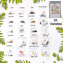 20 Varieties of Vegetable & Flower Seeds Combo (1 Pkt. / 20 Varieties)