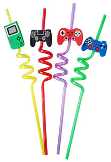 Plastic Straws Reusable Drinking Straws (4 pc Set / Mix design)