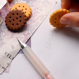 Biscuit-Shaped Erasers | Fun Rubber Stationery for Kids | Creative Birthday Gift Toy (6 Pcs Set)