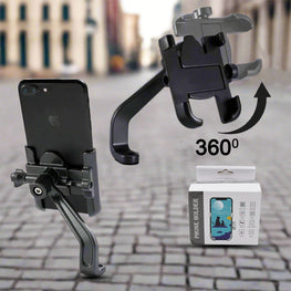 12674 Full Metal Body Bike  Scooty 360 Degree Rotating Mobile Holder Stand For Bicycle Motorcycle Scooty For Maps And Gps Navigation Fits All Smartphones (1 Pc)