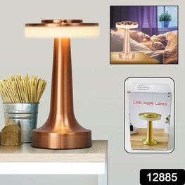 Touch LED Metal Desk Lamp – USB Rechargeable, 3 Colors/Brightness Levels, Dimmable Eye Protection (1 Pc)
