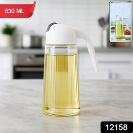Kitchen Glass Oil Bottle Dispenser Automatic Opening Closing Home Bottles For Oil And Vinegar Honey Olive Oil Container (630ml)